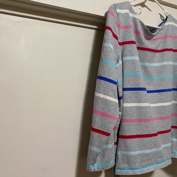 Talbots plus long sleeve gray tunic w/multi color stripes, size 2X - Picture 3 of 9